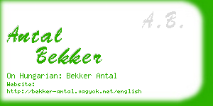 antal bekker business card